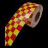 10cm*5m Reflective Tape Waterproof Grid Fluorescent Yellow-Red Strong Adhesive Hazard Caution Safety Warning Reflectors Stickers