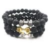 Fashion Beaded Bracelet Dumbbell Bracelet Gym Punk Adjustable Matte Stone Men Bracelets Fitness Unisex  Unique