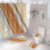 Занавеска для душа в ванной из четырех частей, цифровая печать, мраморная, водонепроницаемая, занавеска-перегородка для туалета, коврик для ванной