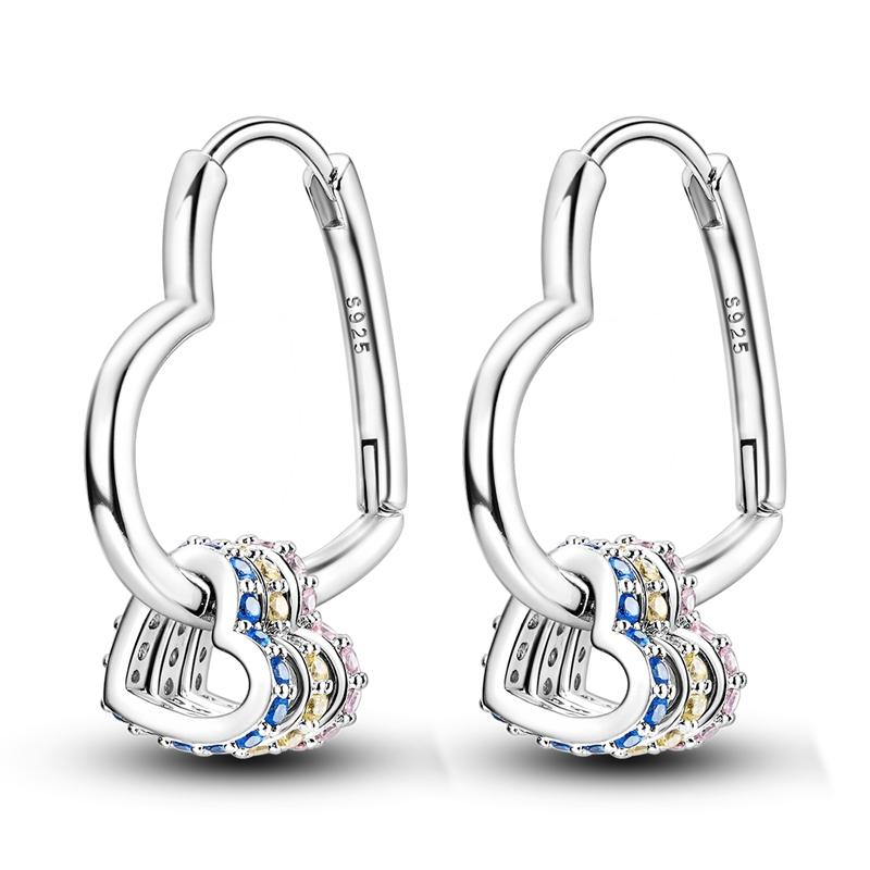 925 Silver Original Versatile Eardrop Earring Star Moon Clover Hoop Earrings For Women Wedding Engagement Gift