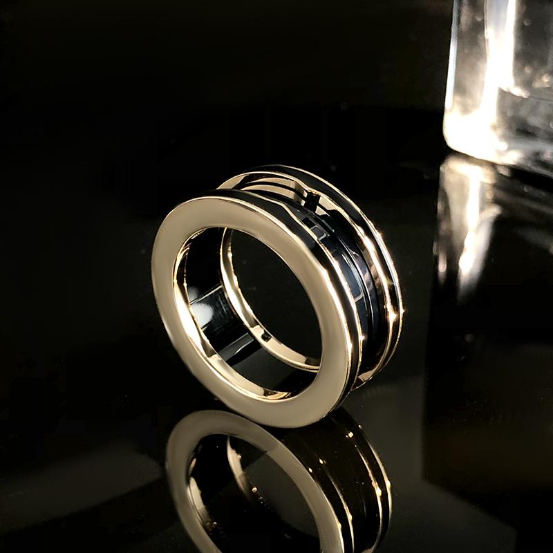 Оригинальный дизайн парных колец из стерлингового серебра 925 пробы с позолотой из керамики для мужчин и женщин, универсальные модные роскошные ювелирные изделия, подарки