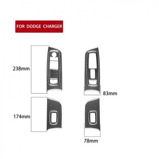 9Pcs Carbon Fiber Interior Door Control Cover Trim For Dodge Charger 2011-2014