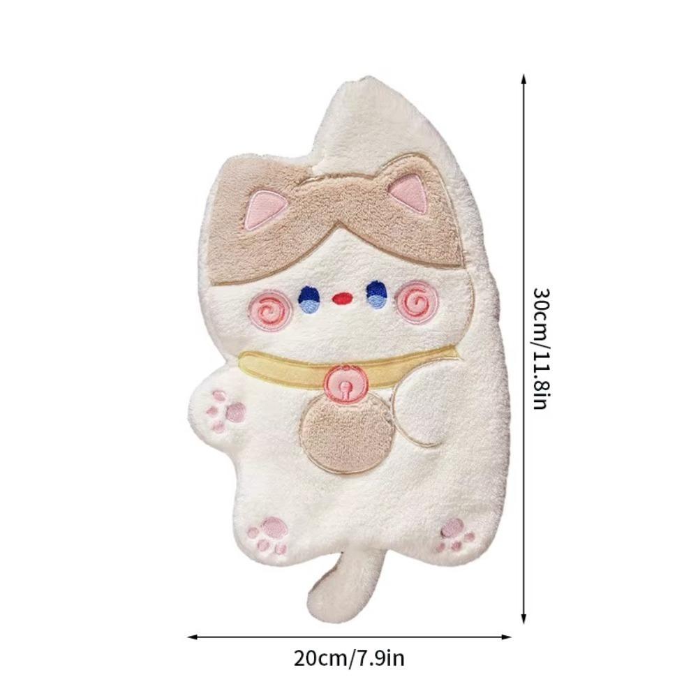 Water Absorption Kitchen Towel Cleaning Rag Cartoon Cat Small Bathing Towel  Kitchen