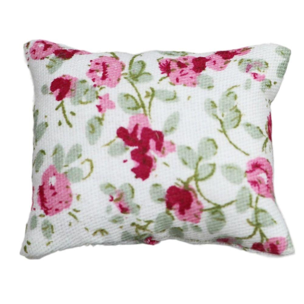 Аксессуары для кукольного дома Подушка в форме цветка в форме сердца Модель ролевой игры Моделирование Подушка в клетку Ob11