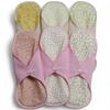 Waterproof Cloth Sanitary Set of with Lace Flower Made In Organic Cotton and Fluffy Pads, 6, 23cm, Snaps, Pattern, Japan, Eco-Friendly, (Soft Mesh)
