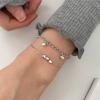 Серебряный браслет S925 из серебра 925 пробы, комбинированный браслет с любовью, стильный дизайн, сложенный браслет с милым девчачьим сердечком