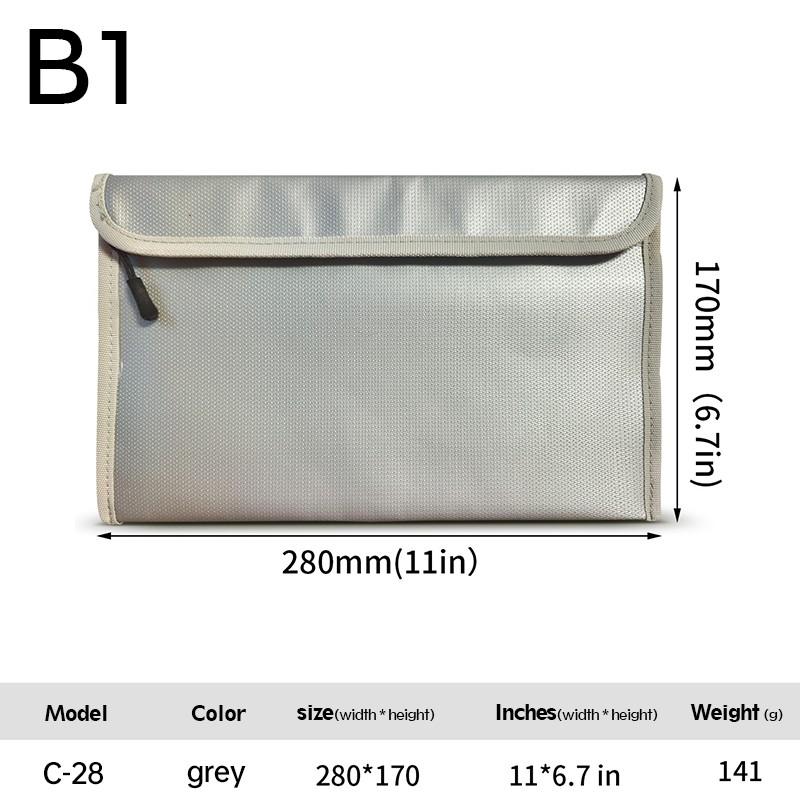 340x240 Fireproof File Bag Fiberglass Fireproof Water Resistant Faraday Storage Money Passport Security Document File Folder