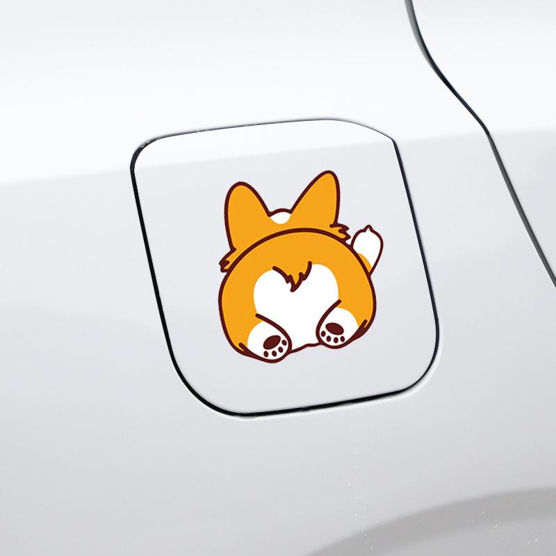 Cartoon Corgi Dog Stickers for Cars & Motorcycles - Rainproof