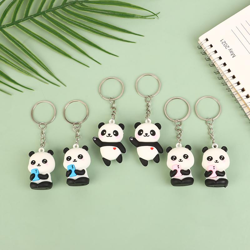 Милый мультяшный брелок для ключей в виде панды, подвеска для автомобиля, сумка, брелки для женщин, ювелирные изделия, подарок, милый брелок для ключей в виде панды, аксессуары