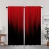 2 шт. Красный Черный Градиентный Полосатый Дизайн Принт Оконная Занавеска Для Спальни, Офиса, Кухни, Гостиной И Кабинета Карман для штанги Вин