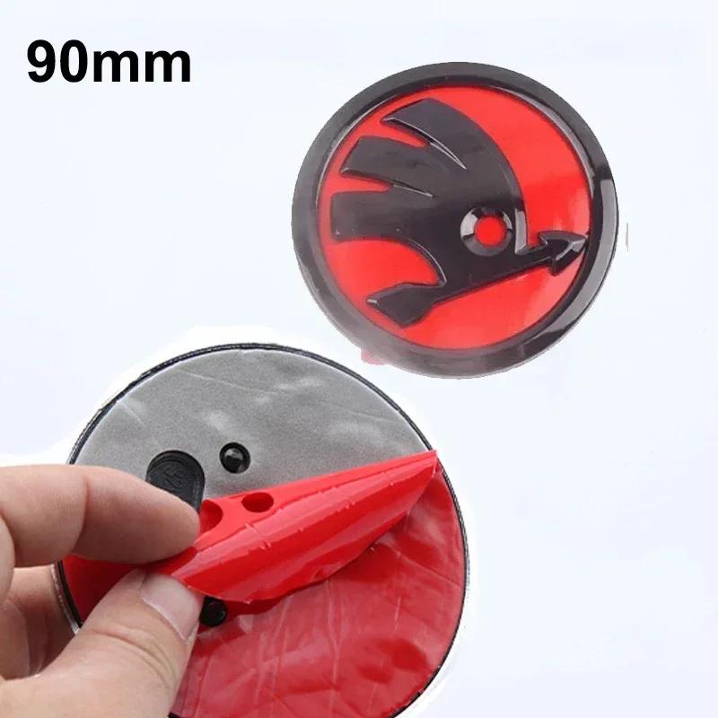 8/9cm ABS Car Front Rear Emblem Sticker for SKODA Rapid Octavia Fabia Laura Superb Kodiaq Karoq Auto Replaced Badge Accessories VE6