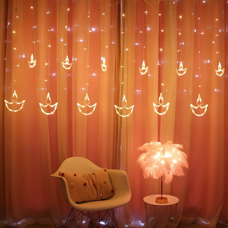 Handpicked LED Festival String Lights for Diwali - Vibrant Small Colored Curtain Lights
