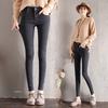 High-waisted Jeans Female Spring New Elastic Slim Thin Small Feet Nine Points Grey Student Pencil Trousers