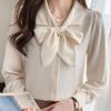 Navava Women S Ribbon Collar Long Sleeve blouSe Nb3123