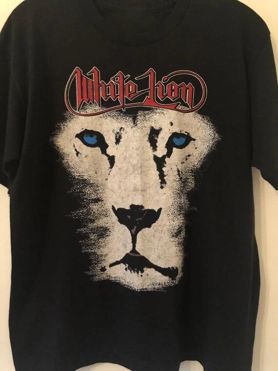 Редкая футболка унисекс полного размера 1988 года с изображением группы White Lion, подарок для фаната