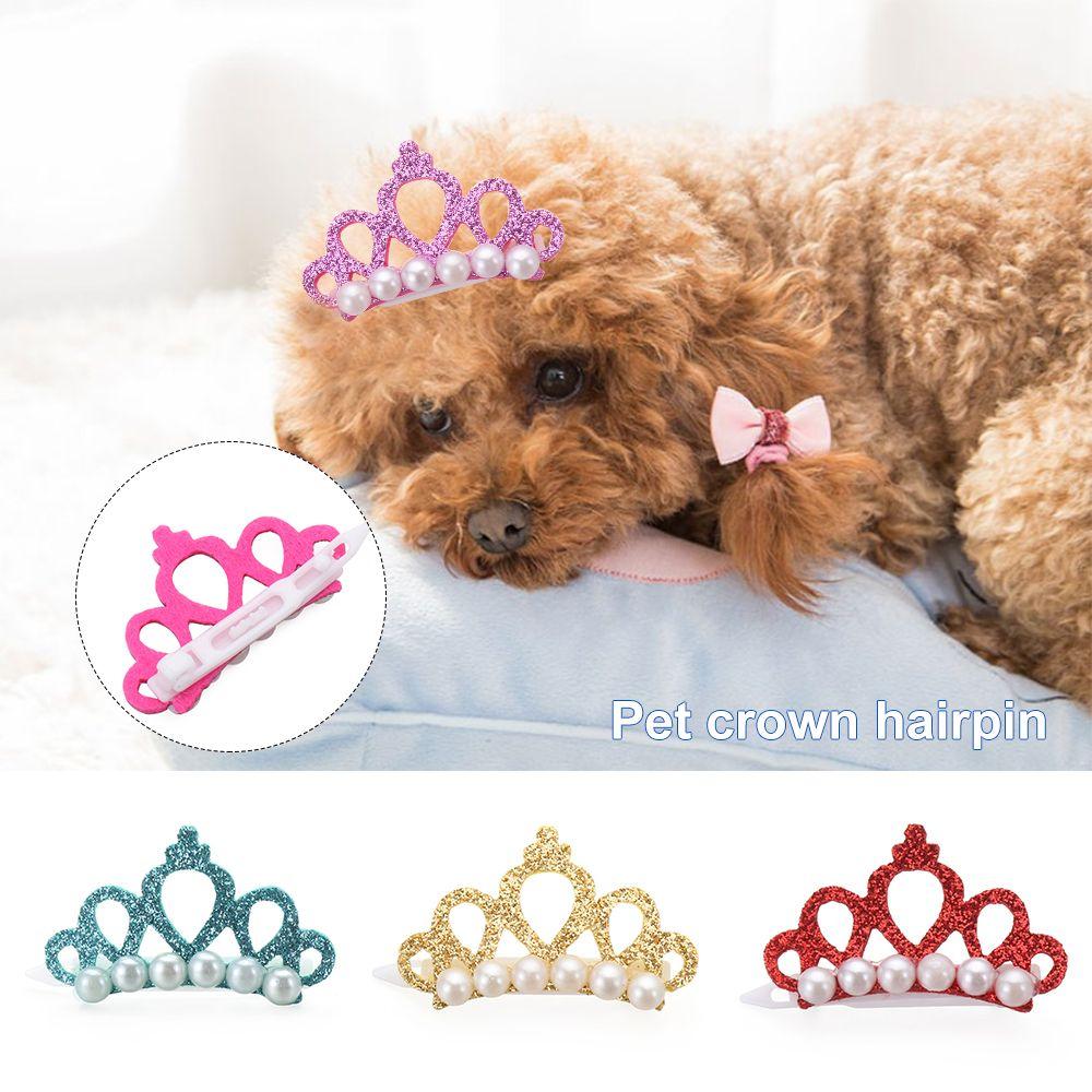 Headwear Pet Supplies Puppy Accessories Headdress Crown Shape Hair Clip Bow-tie Hairpin Dog Bowknot