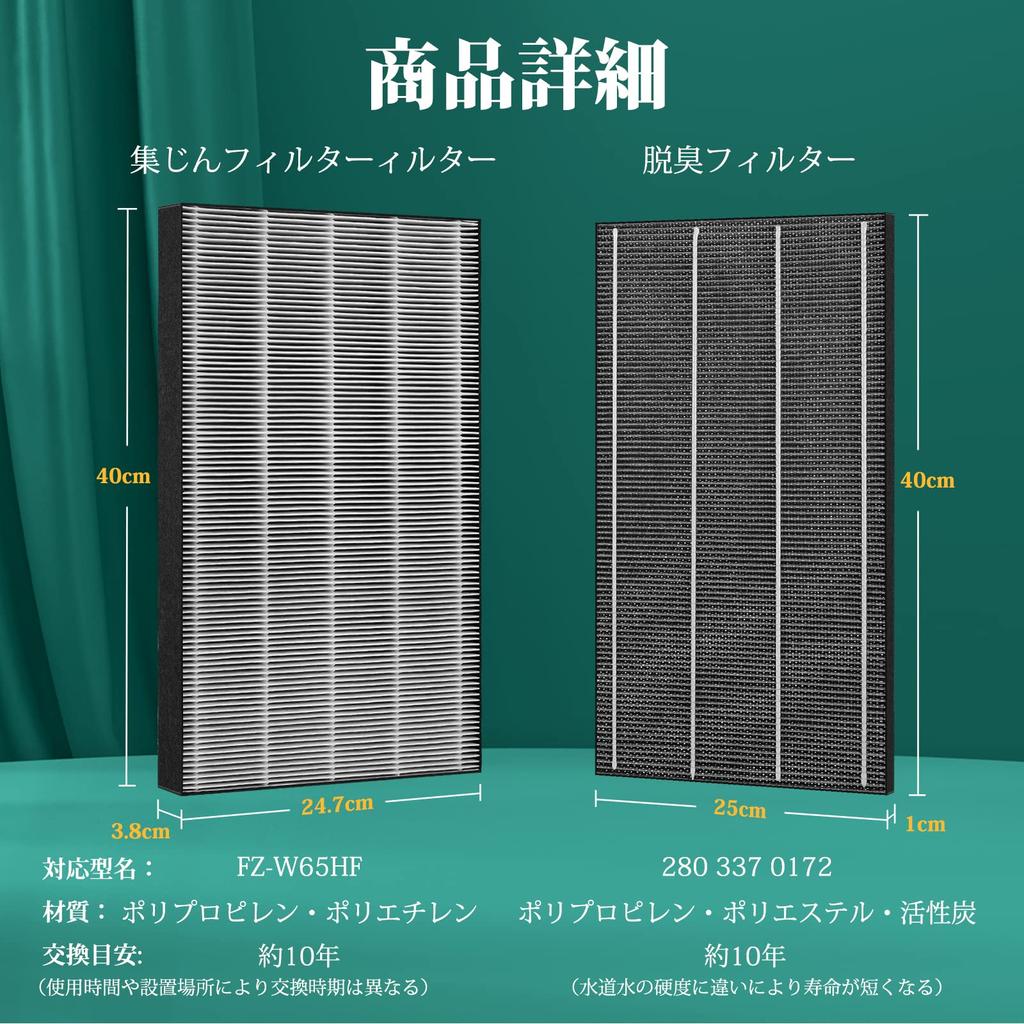 Фильтр для сбора пыли для увлажнителя воздуха Sharp и моющийся дезодорирующий фильтр 280 337 0172 2803370172 совместимый продукт FZ-W65HF KC-65