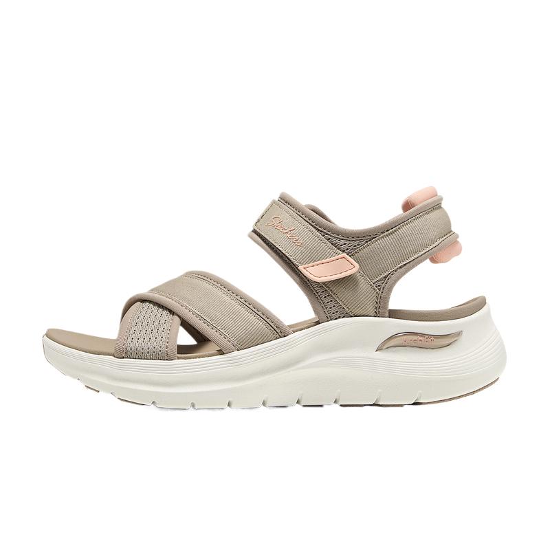 Skechers Спортивные Сандалии из Комфортной Ткани Круглый Носок На Липучке Пляжные Сандалии Женские сандалии 164078-TPCL