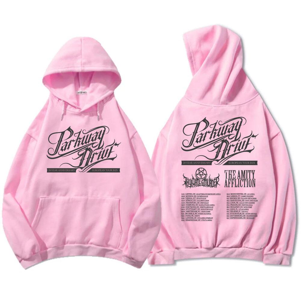 Parkway Drive 20-летний юбилейный европейский тур 2025 Толстовки Мода рок-группы Графические свитшоты Зимний флис Мужские пуловеры