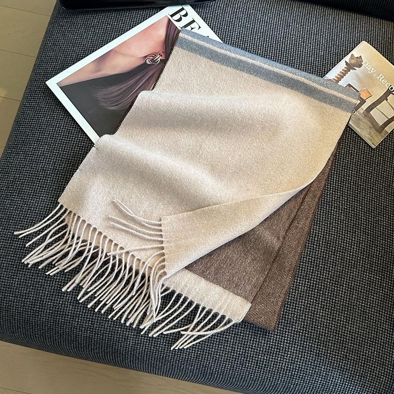 Зимний Шерстяной Шарф Для Женщин Теплые Кашемировые Шарфы Хиджаб Однотонный Женский Длинный Шаль Пашмина Бандана Головной Платок