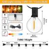 Outdoor String Lights 30M G40 LED Patio Lights EU Plug 50 Edison Bulbs 2 Spare Waterproof Hanging Light for Backyard Party Decor