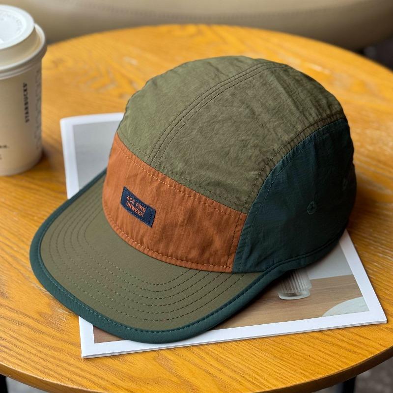 Quick-drying Breathable Color Matching Flat-brimmed 5-Panel Hat Men Women Outdoor Sunshade Cycling Board Summer Baseball Cap