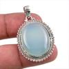 Natural Aqua Chalcedony Gemstone Handmade 925 Solid Silver Pendant 1.50" A0s44