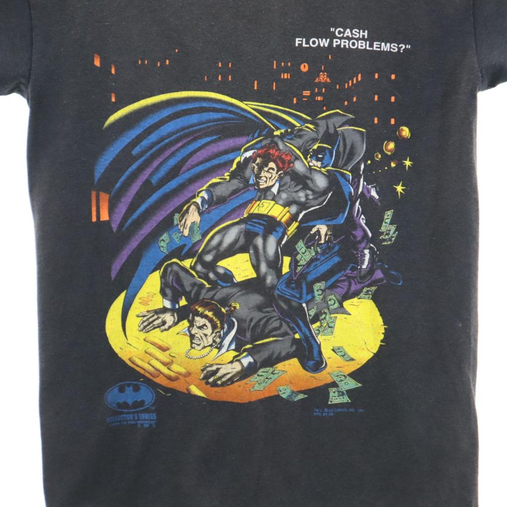 ВИНТАЖНАЯ футболка с коротким рукавом Batman DC Comics 90-х годов, черная, мужская, б/у