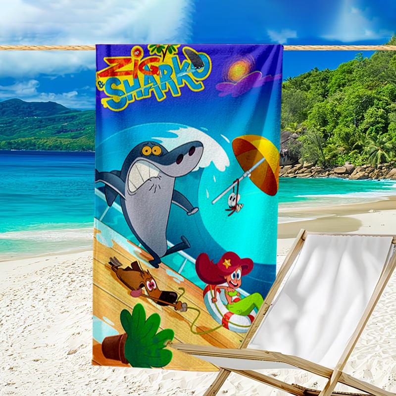 Ultra-Soft Beach Towel with Zig & sharko Theme,Ideal for Pool - Camping, Diving - Perfect Travel Essential, Vibrant Beach Towel.