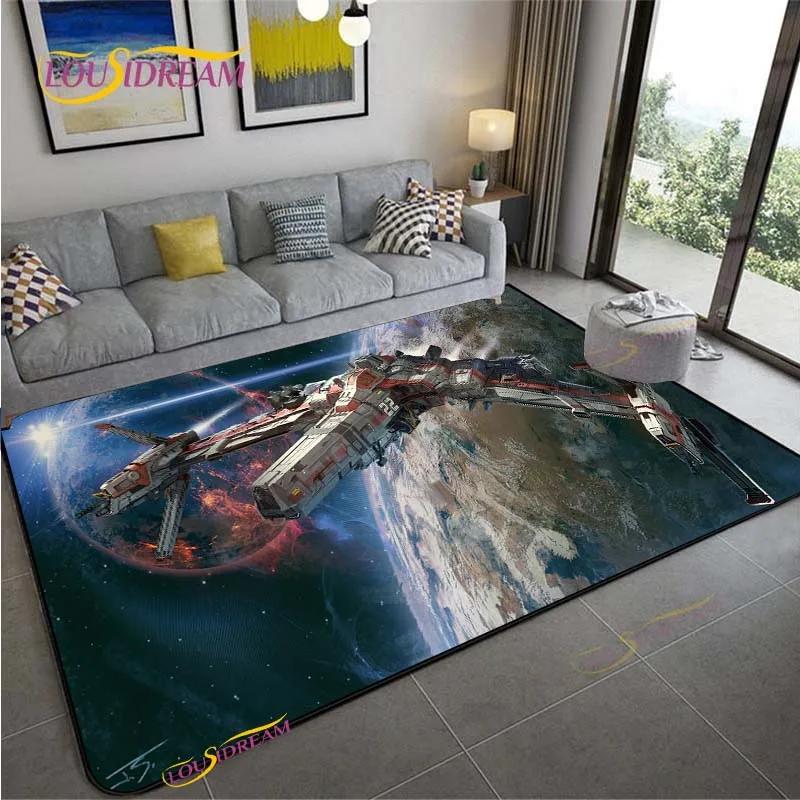3D Ковер Космическая Станция для Гостиной Спальни Стола Кинотеатра Кухонный Дверной Детский Нескользящий Коврик для Пола Альфомбра Подарок на День рождения