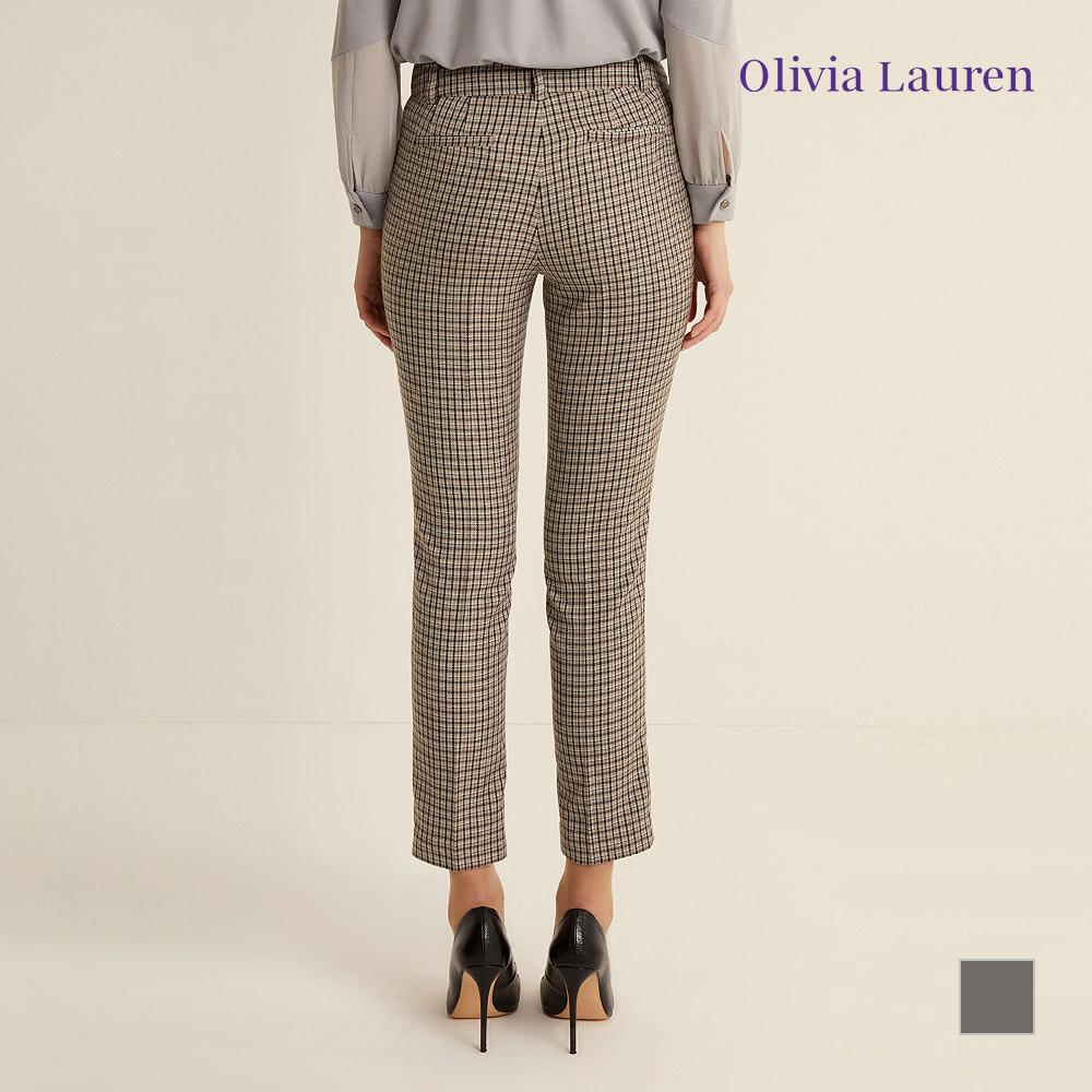 OLIVIALAUREN Прямые клетчатые брюки_Vocdlxs1231