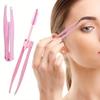 Convenient 2-in-1 Eyebrow Clip Eyebrow Brush Eyebrow Hair Trimmer False Eyelash Applicator Multifunctional Stainless Steel Tweezer Convenience