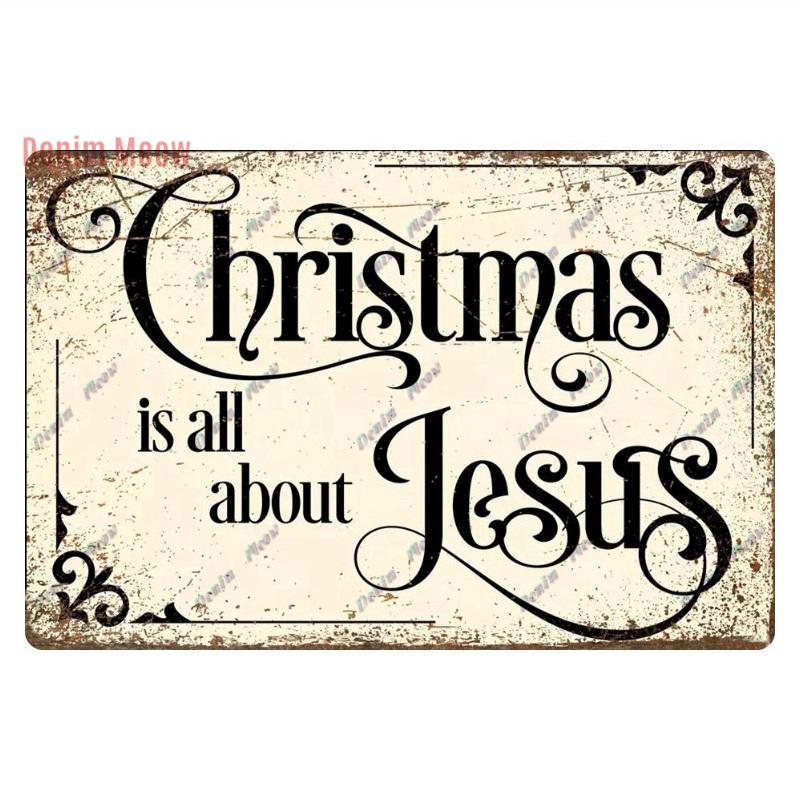 Retro Merry Christmas Metal Wall Decor Vintage Christmas Bakery Metal Sign for Gift Bar Club Cafe Room Decoration WY