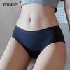 Мягкое бесшовное нижнее белье из хлопка, женские трусики, интимное белье, удобные дышащие однотонные брифы