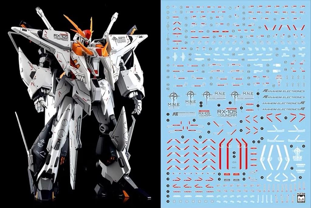 Fluorescent HG RG MG PG RE HiRM Robot MS Detail-Up Water-Transfer Decals (for HGUC 1144 Xi Gundam (Kssie Gundam))