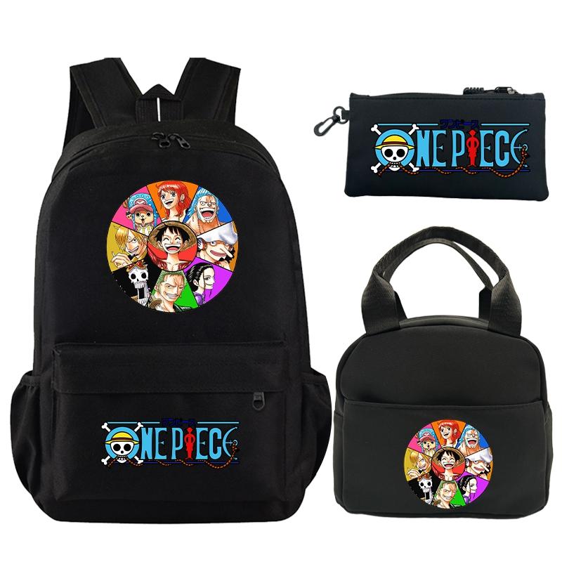 3 шт./компл. рюкзак, цельный рюкзак с принтом в стиле аниме, сумка для обеда, пенал для подростков, детский школьный рюкзак для девочек и мальчиков