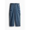 H M Baggy Cargo Jeans deniM Blue