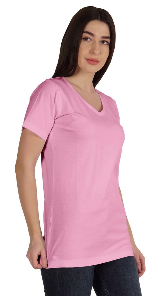 Inkmeso Basic V-neck Jersey T-shirt Short Sleeve Long Length Tee Workout Top For