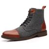 Men's Business Work Short Boots Casual Pointed Toe Mid-Top Dress Chukka Booties Ankle Boots Lace-Up Lightweight Anti-Slip High-Top Dress Shoes for Men