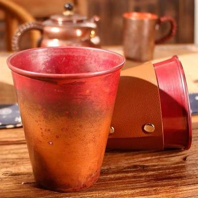 Винтажная Медная Кружка для Moscow Mule, Портативная для Кемпинга на Открытом Воздухе, Ручной Работы, Чашки для Напитков, Пивной Стакан, Кружка для Питья, 300 мл, Чашка для Чая