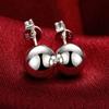 925 Silver Round 8mm Bead Stud Earrings for Women Girl Child Kids Jewelry Silver Earrings