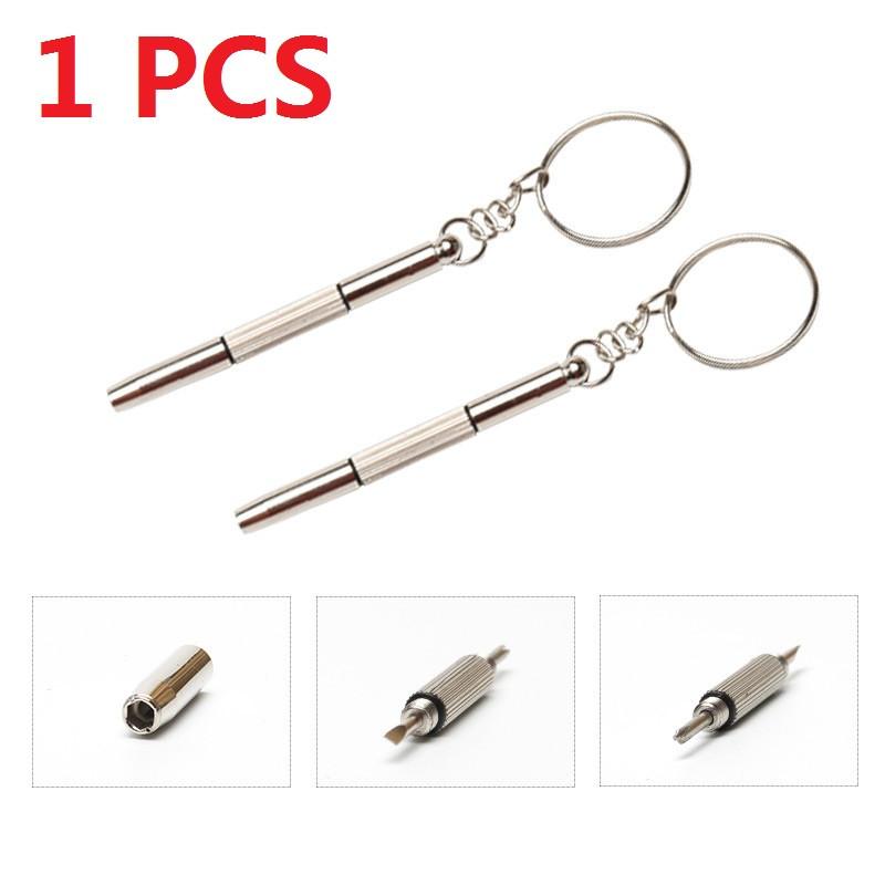 Компактный набор мини-отверток 3-в-1 с креплением для ключей для часов, очков и мобильных телефонов