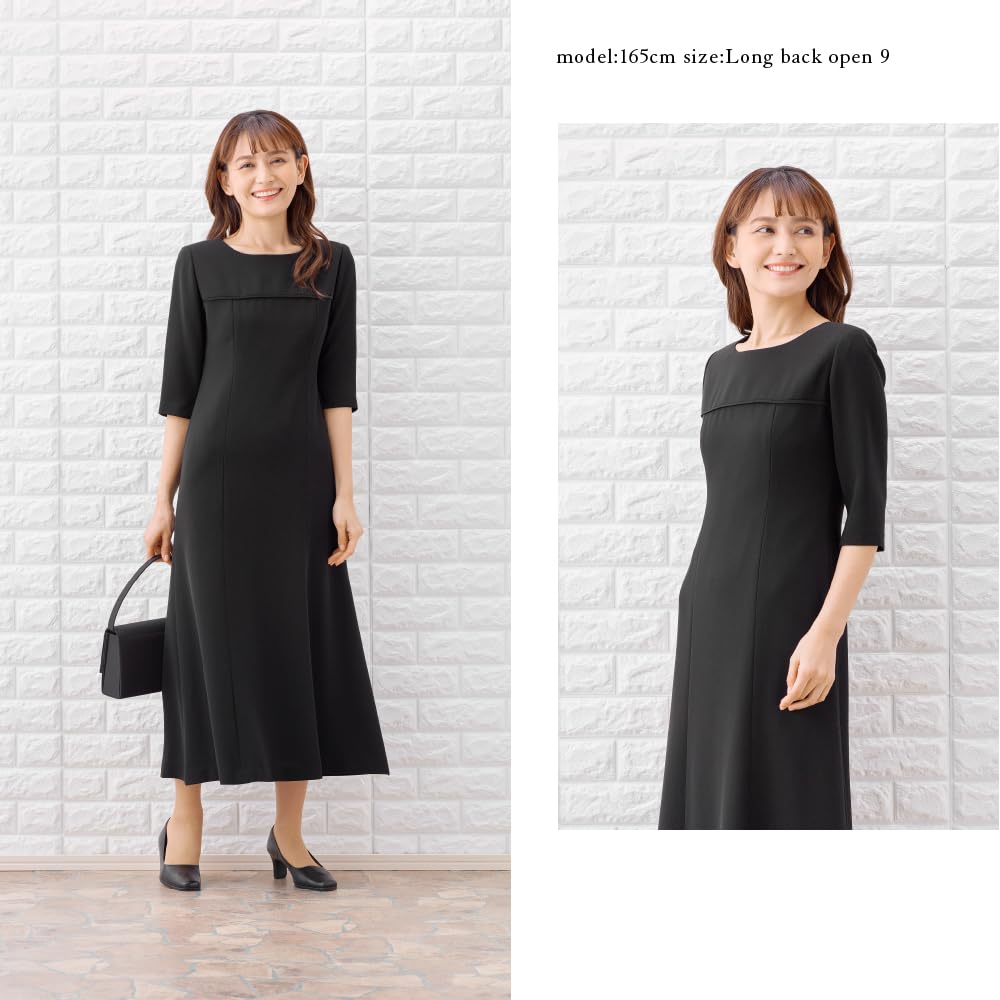 Черный формальный траурный костюм, длинный ансамбль [Margaret Gold] женский m453-23