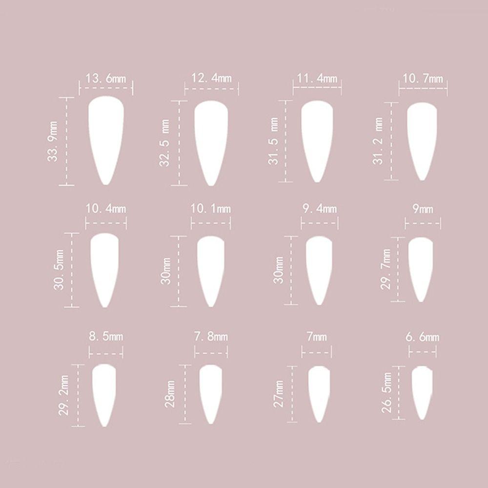 24pcs French False Nails Long Almond and Ballerina Nail Tips Manicure Press on Nails Women