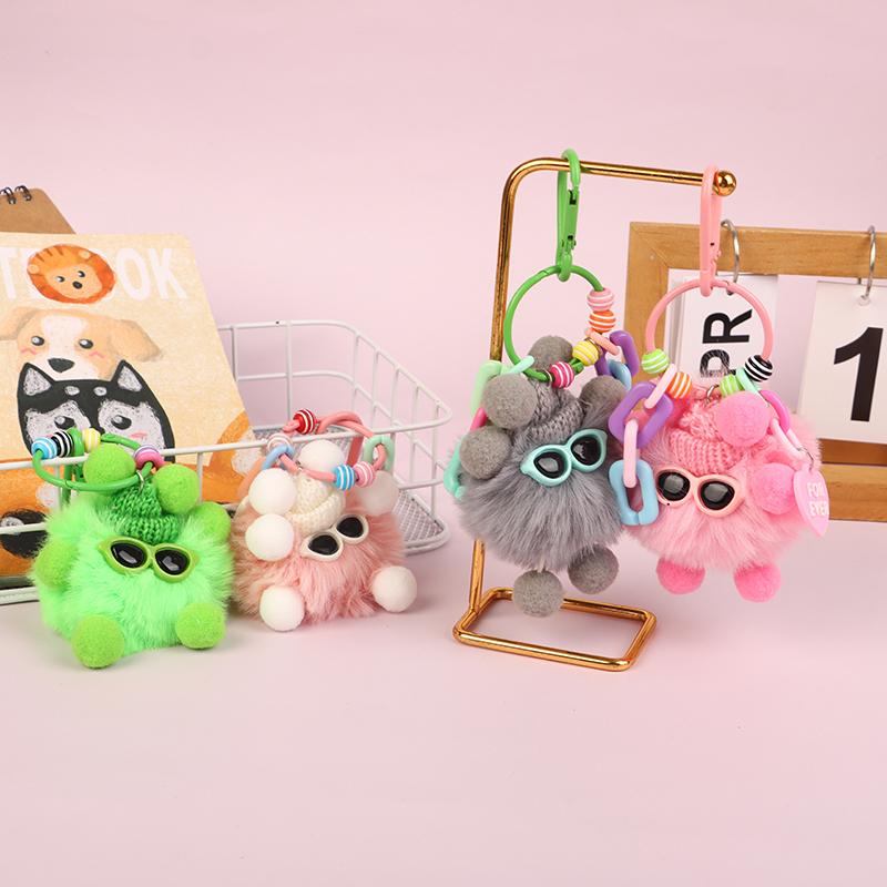 Угольный шар, цветная сумка, плюшевый брелок, имитация плюша, кулон, кулон для волос