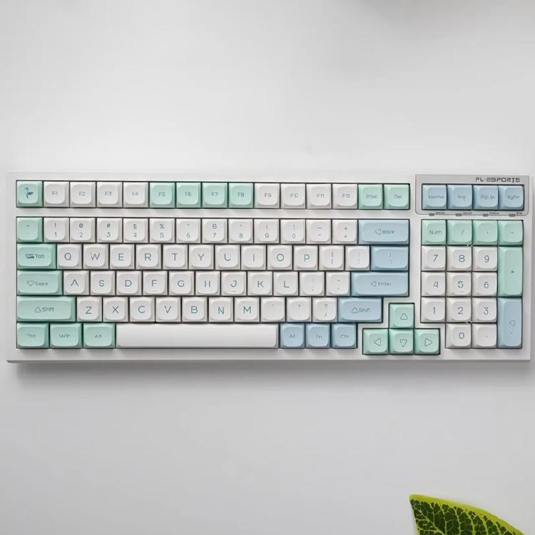 137 шт. колпачков для клавиш XDA PBT с термосублимацией, тема «Ледяная мята», для энтузиастов механических клавиатур
