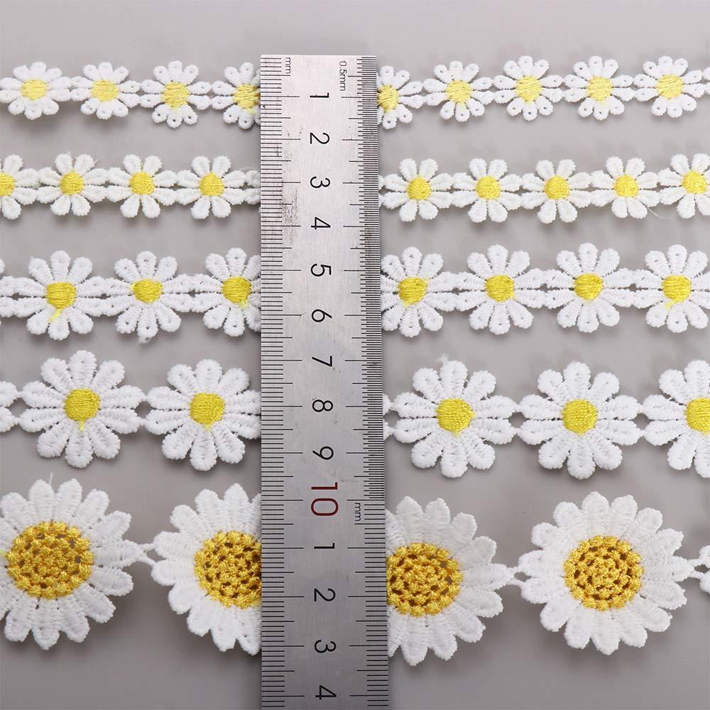 Creative Small Yellow Flower Embroidered Handmade Daisy Lace Trim DIY Craft Ribbon Sewing Supplies