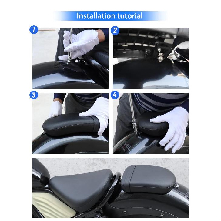 Motorcycle Rear Leather Passenger Pad Seat Black Cushion Pillion For Honda Rebel CMX300 CMX500 2017-2023 Motocross Accessories