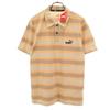 Border Pattern Short Sleeve Polo Shirt S Beige Men's Used