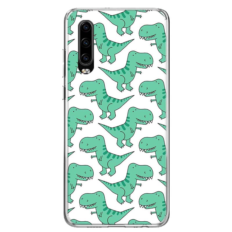 Милый Динозавр Детская Мода Чехол для Телефона Для Huawei P30 P20 P10 P40 P50 Pro Mate 20 40 30 10 Lite Популярный Fundas Арт Подарок